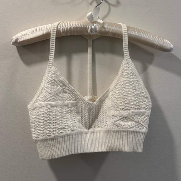 Tularosa Maeve Knit Pants+Top-Bra.Set in Ivory -White .Wide Leg . - Picture 8 of 9